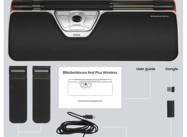 Mus ROLLERMOUSE Red Plus Trådløs Egonomisk mus med rullestativ 