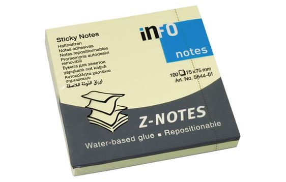 156701  5644-01 Notatblokk INFO Z-note 75 x75mm gul Post-It blokk