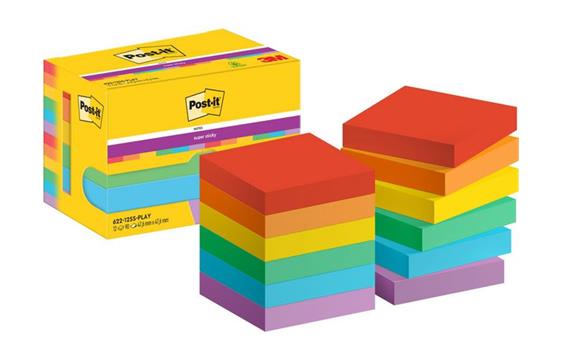 14138784 3M 622-12SS-PLAY Notatblokk POST-IT SSN 48x48 Playful(12) 