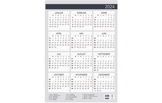 271206 Grieg kalender 98402124 Plakatkalender GRIEG 2024 Elegant A3 Planlegging &#197;r