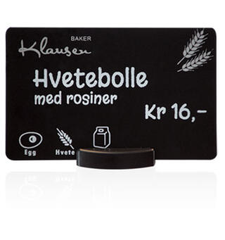 Plastkort svart matt, PET, 0,76mm Kort til matvare og allergimerking