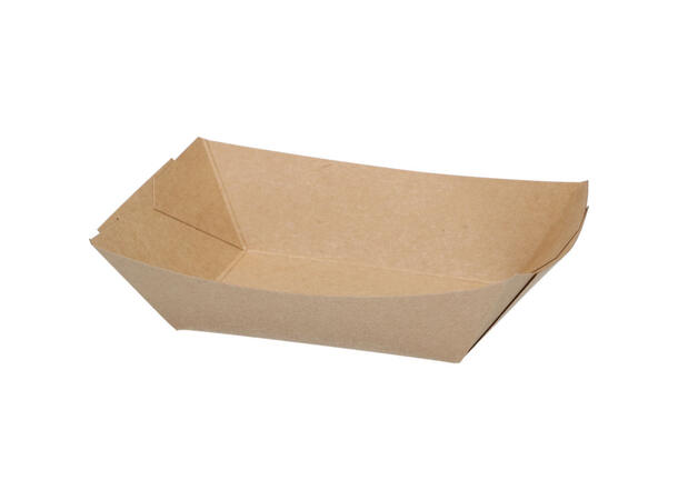 Pommes Frites skål 17 x 12 x 3,5 cm brun 1000 stk pr kartong 