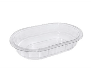 Salatbeger "V-Serie" 425ml |175x115x36mm Begerbunn klar rPET uten lokk(720 stk) 