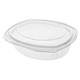 9433828 Paccor114286 Salatbeger ovalt 500ml | 160x122x53 mm beger med hengslet lokk i rPET (300 stk)