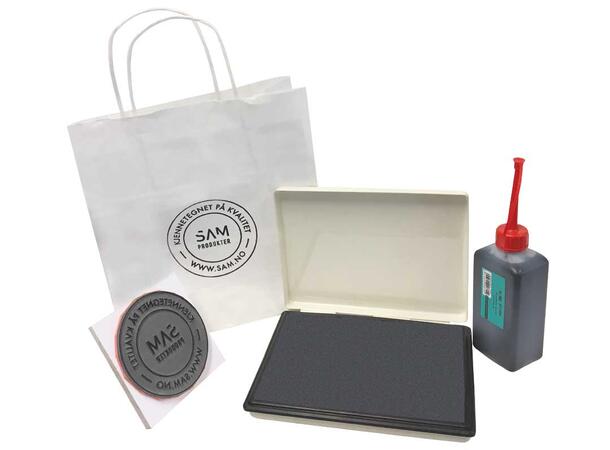 Stort stempel til papirposer matt papir 110 x 70 mm| Stempelpakke for papirposer 