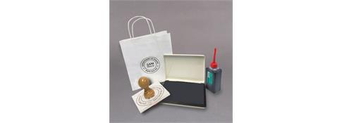 Stort stempel til papirposer matt papir 110 x 70 mm| Stempelpakke for papirposer 