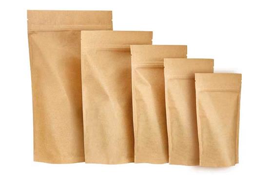 9442623  ZWG304 Ståpose (Doypack) i kraftpapir med zip 160 X 240 + 37 mm (eske 200 stk)
