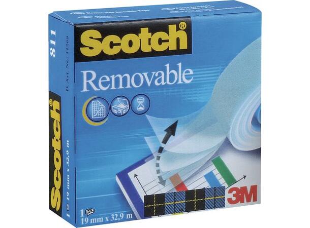 Tape SCOTCH® Magic 811 avtagbar 19mmx33m Lim 