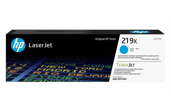 9445041 HP W2191X Toner HP 219X 2.5K cyan H&#248;ykapasitet