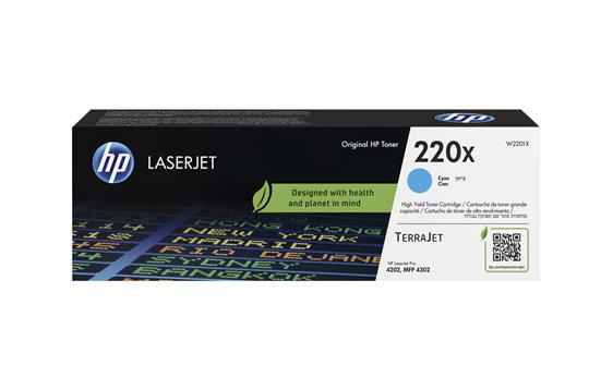 9442684 HP W2201X Toner HP 220X cyan LaserJetPro 4202dn Inntil 5500 sider