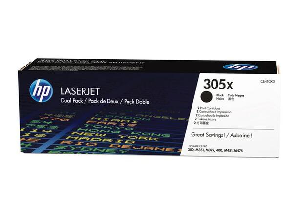 Toner HP CE410XD 305X 4K sort (2 stk) Forventen levetid 4000 sider 