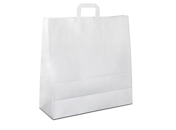 Topcraft ® papirpose med flate håndtak 400 x 160 x 450 mm | 100 gr | hvit kraft 