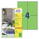 9435238 Avery3458 Avery Universaletiketter grønne 105 x 148 mm | eske à 400 etiketter