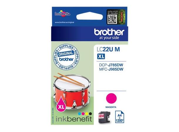 Blekk BROTHER LC22UBK Magenta/Rød for DCPJ785DW 
