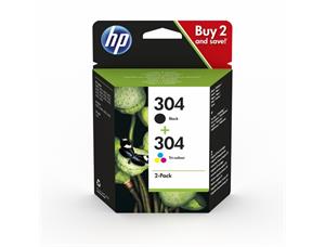 Blekk HP 304 2-Pack Black/Tri-color Blekk | Sort | Farge 