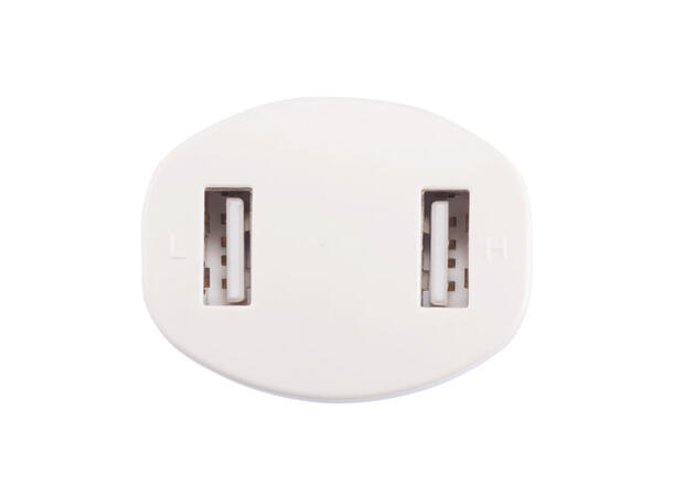 Dobbel USB-Lader til Bilen hvit 