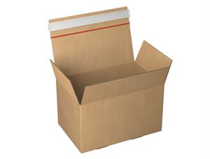 E-handelseske med selvklebende tape 345 x 256 x 130 mm | brun bølgepapp B/B 