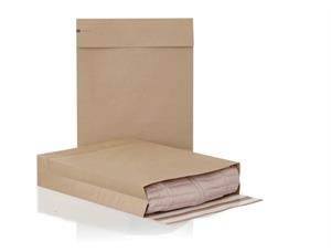 E-handelspose papir med dobbel limstripe 450x350x80+100mm| 120gr brun kraft (200) 