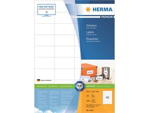 Etikett Herma for laser og ink-jet (4000 52,5 x 29,7 mm. 40 etiketter pr ark 