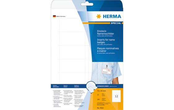 9435798 Herma 9010 Herma Navneskilt Innstikk 75x40 Herma A4 pakke med 25 stk