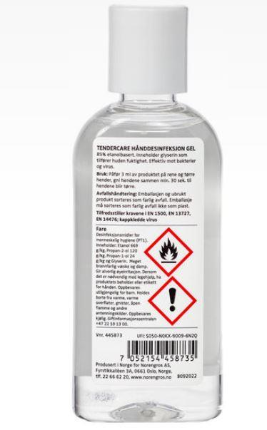 9442732  NE-G-0,075-01 H&#229;nddesinfeksjon 85% 75ml gel 