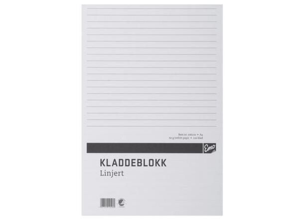 Kladdeblokk A4 linjert 60 gr 100 blad Miljømerket - FSC papir 