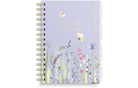 299484 Grieg kalender 97119726 Organizer og Notes GRIEG A5 25/26 flora 