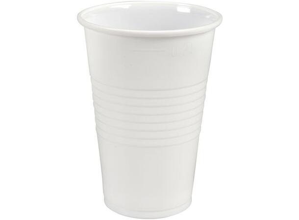 Plastglass ABENA PP 20cl hvit (100) Drikkebeger 21 cl hvit 