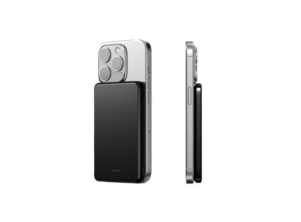 QI Super Slim Powerbank 5000mAh Sort 