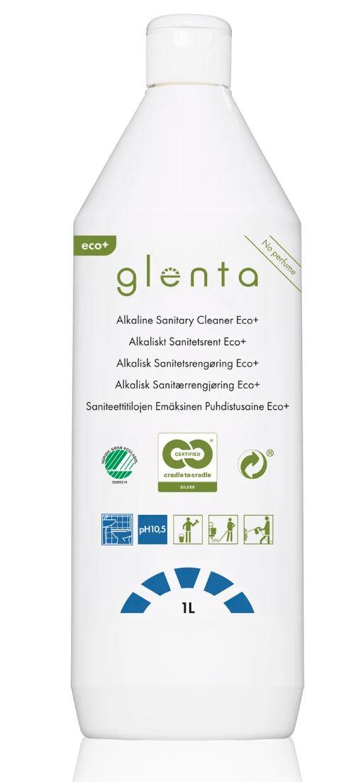 9444970   Sanit&#230;r alkalisk GLENTA Eco+  1L (12) Alkalisk rengj&#248;ringsmiddel | Uparfymert