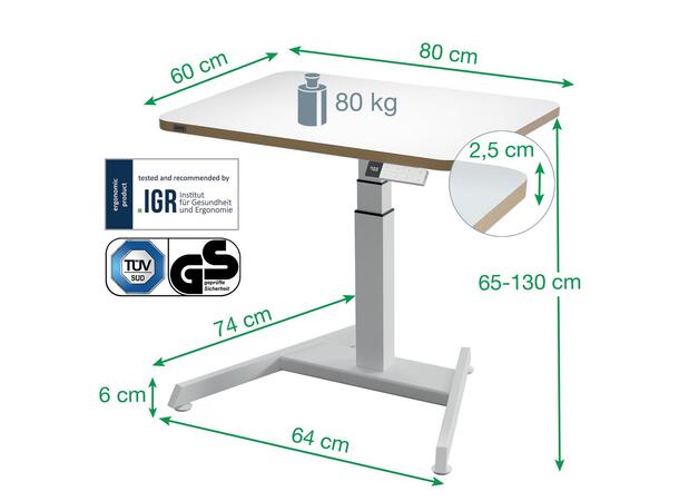 Skrivebord LEITZ hev/senk Elektrisk hvit Fullergonomisk sitt- & ståbord | EL 