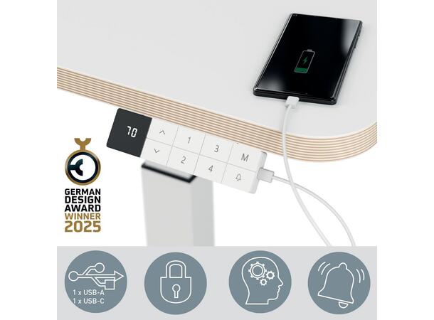 Skrivebord LEITZ hev/senk Elektrisk hvit Fullergonomisk sitt- & ståbord | EL 