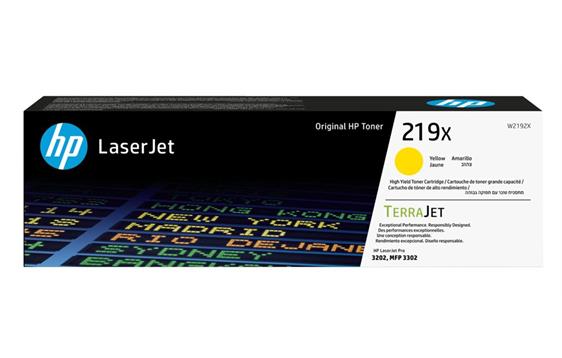 9445042 HP W2192X Toner HP 219X 2.5K gul H&#248;ykapasitet