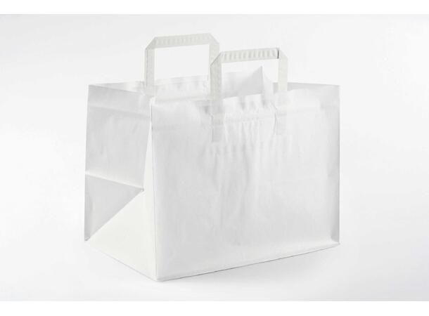 Topcraft ® papirpose med flate håndtak 317 x 183 x 245 mm | 70 gr | hvit kraft 