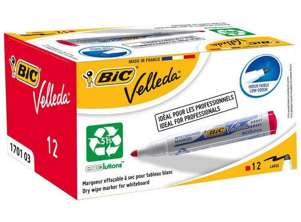Whiteboardpenn BIC Velleda 1701 rød 