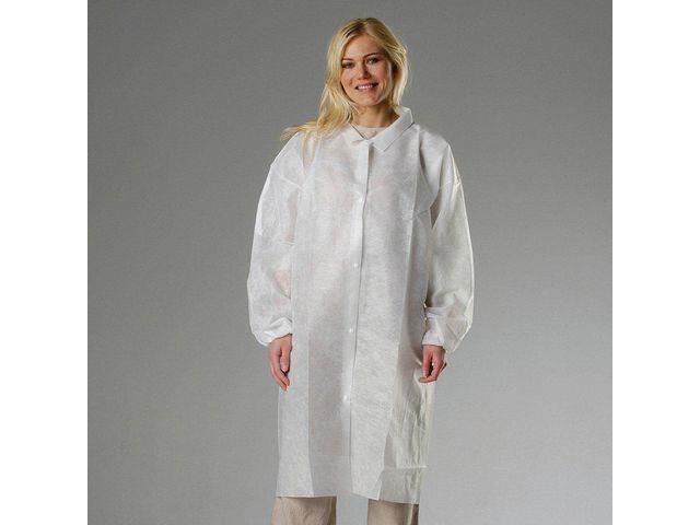 9427704 Granberg 210.0090 Besøksfrakk GRANBERG non-woven hvit(100) Engangs frakk