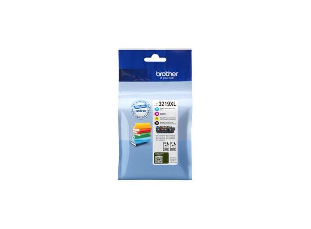 Blekk BROTHER LC3219XLVALDR Value-4-pack Sort | Cyan | Magenta | Gul (4 stk) 