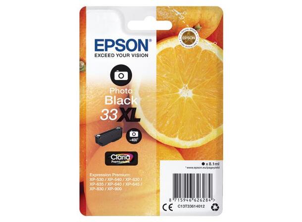 Blekk EPSON 33XL C13T33614022 foto sort Epson | Sort | Clara | Expression 