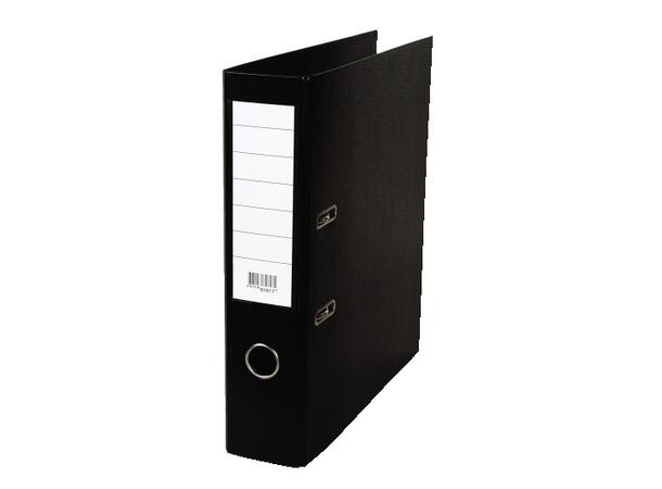 Brevordner 80mm A4 uten skinne sort 