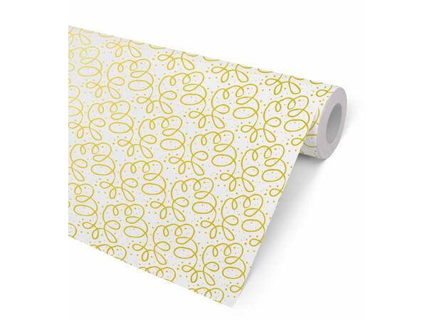 Gavepapir Celebrate white and gold 57cm Diskrull 4,5 kg  | 100m | Metallic 