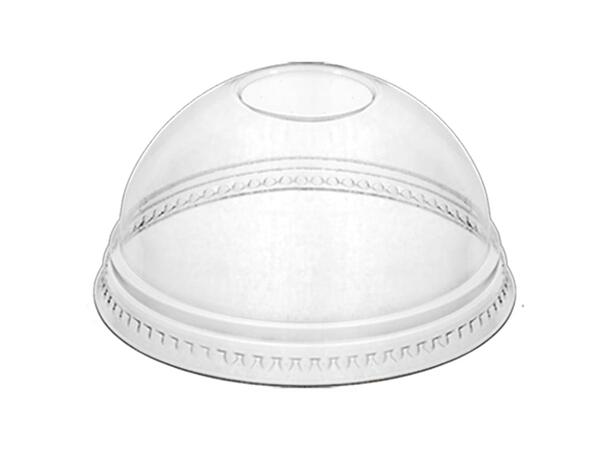 Lokk dome i rPET til beger 95mm u. hull (eske 1600 stk) 