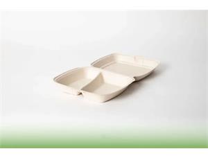 NoiBio matboks bagasse 2-rom 23 x 20,5 x 6,75 cm | 200 stk pr eske 