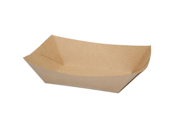 Pommes Frites skål 19,x14,x3,5 cm brun 500 stk pr kartong 