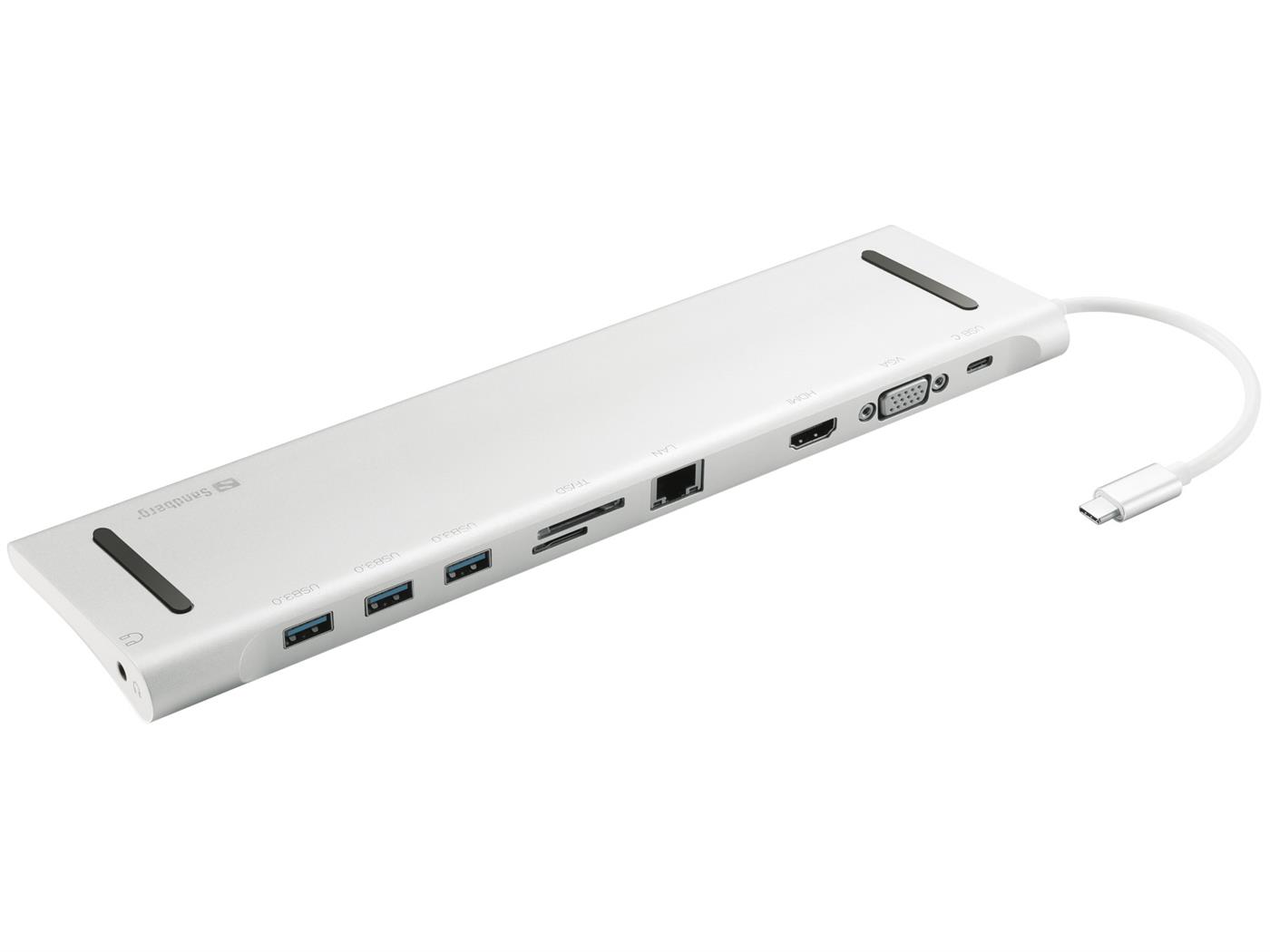 9436534 Sandberg 136-31 Sandberg USB-C 10 - i- 1 Docking stasjon 