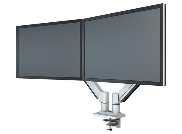 Skjermarm KENSON Twin Gasslift LCD Sølv Flatskjermarm for 2 skjermer 