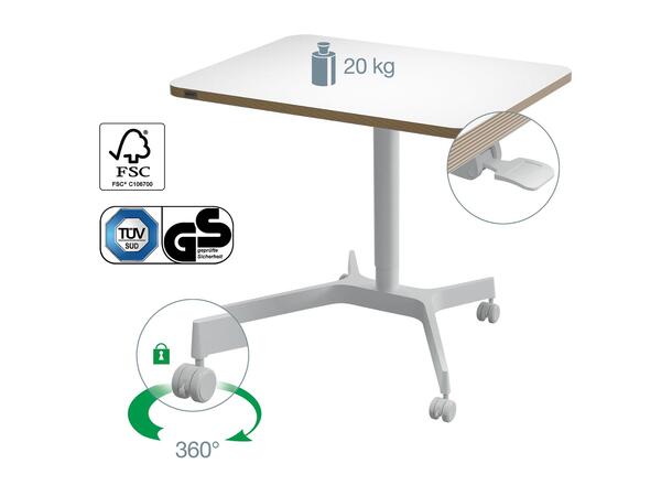 Skrivebord LEITZ hev/senk hvit Fullergonomisk sitt- & ståbord | Manuell 