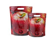 Ståpose med trykk for eplejuice | 3,0 L Komplett med tappekran - 150 stk pr eske 