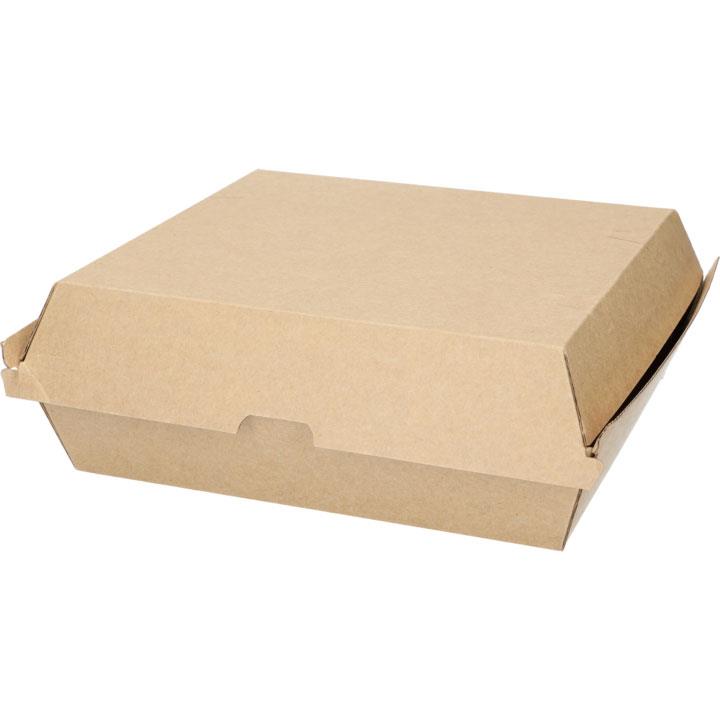 9442795  41181 Take-away boks 20x18X7,5 cm brun 150 stk pr kartong