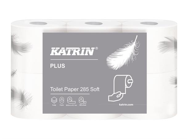 Toalettpapir KATRIN Plus 285 (6) Ekstra mykt og hvitt papir |  pk à 6 rl 