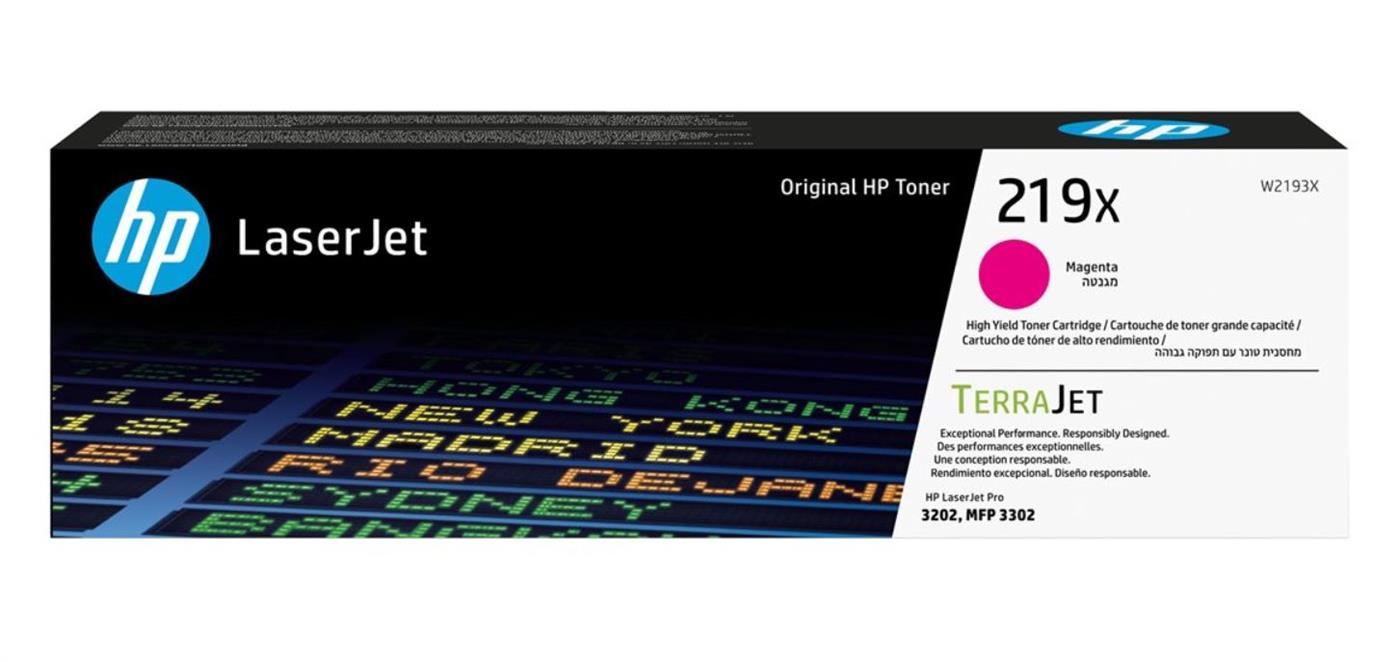 9445043 HP W2193X Toner HP 219X 2.5K magenta H&#248;ykapasitet